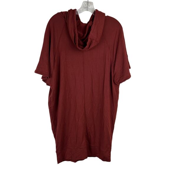 Prana Sweatshirt Dress Size Small Burgundy Hooded Pockets Casual  Modal - Picture 3 of 8